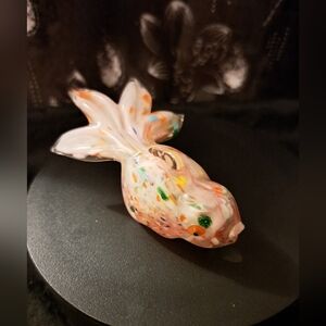 Colorful Hand Blown Chubby Fish Figurine.